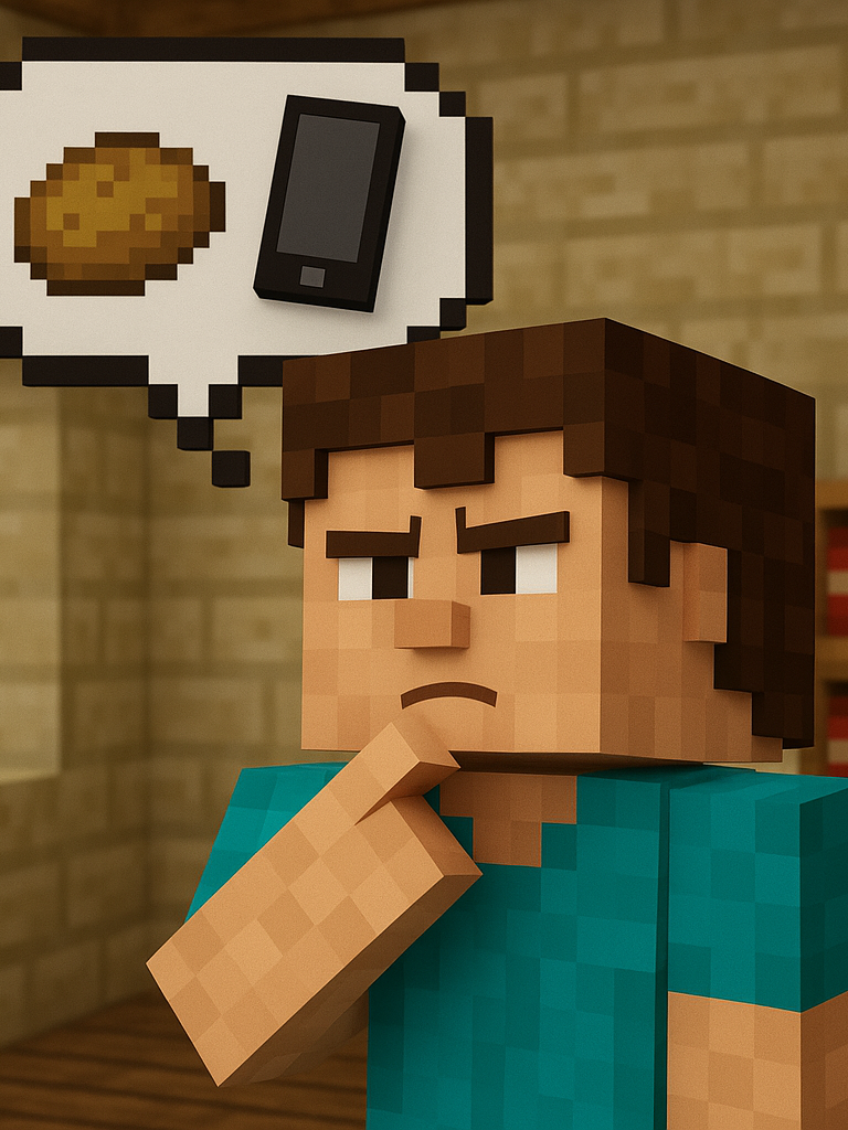 this is a test image of a person thinking about charging a phone with a potato